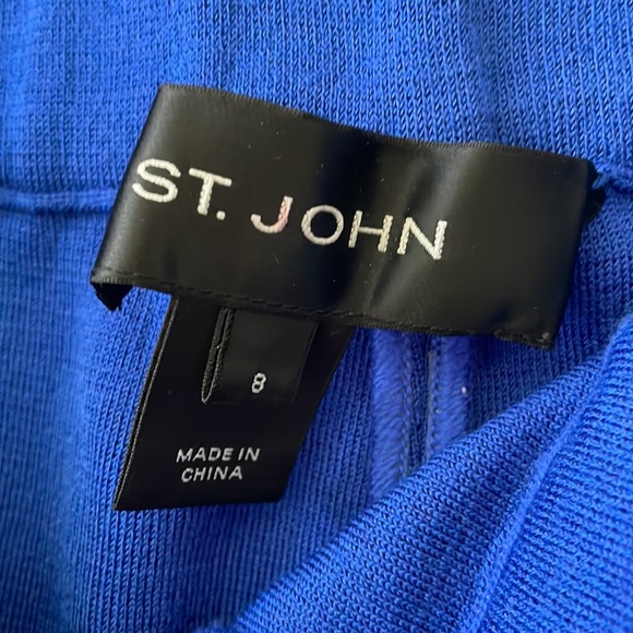 St John Cobalt blue wideleg knit pants stretchy waistband cobalt blue - Picture 4 of 4